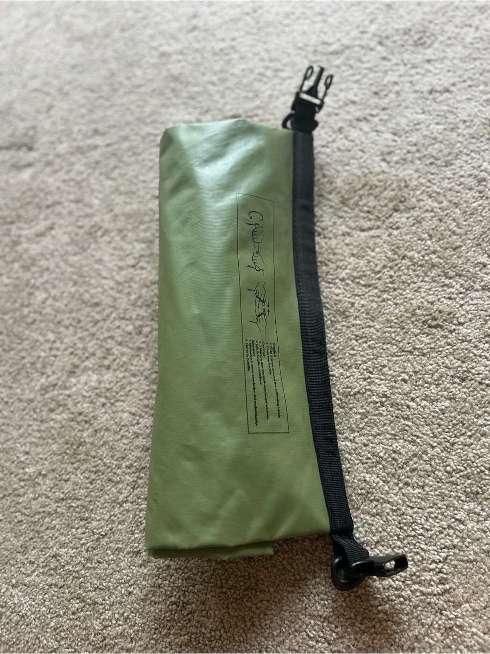 Olive Green 20L Dry Roll-Top Packable Men’s Bag
